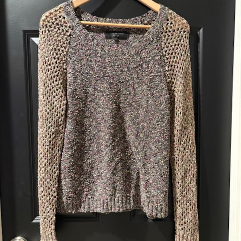 Rag & Bone Sweater | Rag & Bone Multi-Color Sweater With Open Weave Sleeves